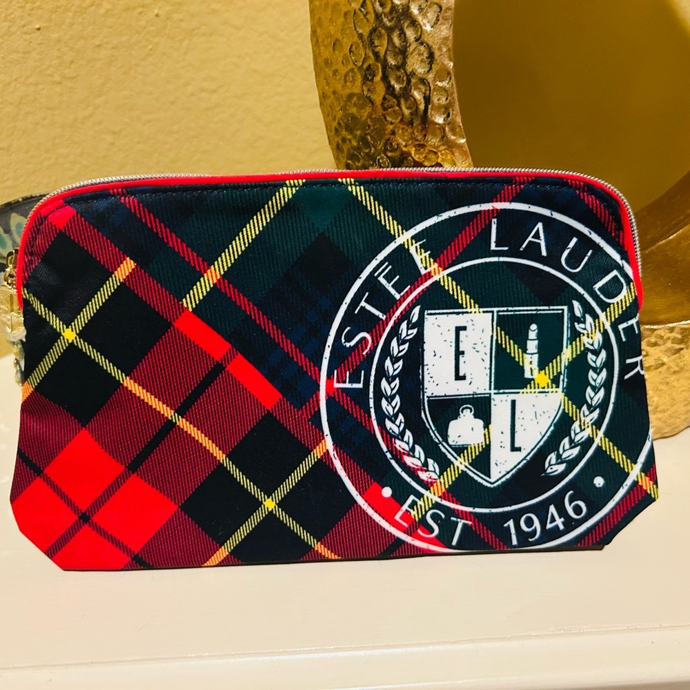 Estee Lauder Tartan Makeup Bag Plaid